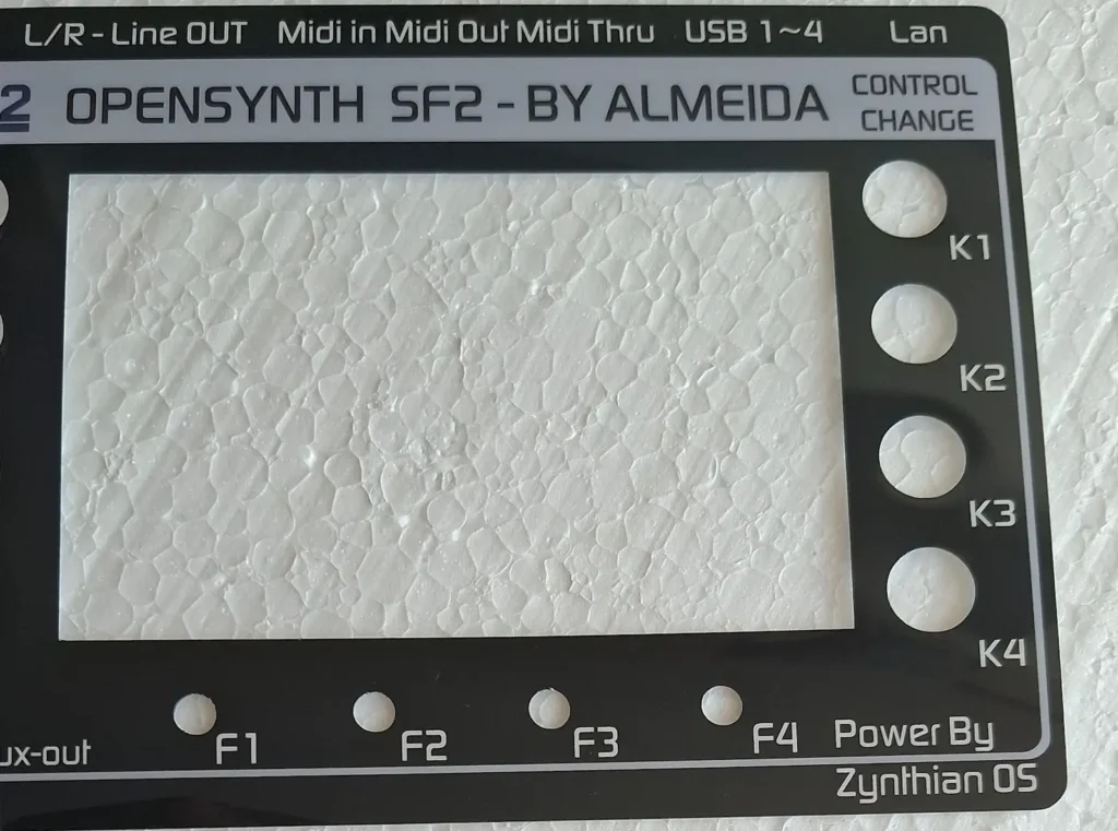 Filme com visor recortado para painel de equipamento eletronico
